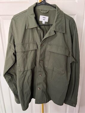 Mode of One Olive Green Men's Utility Shirt Jacket Shacket